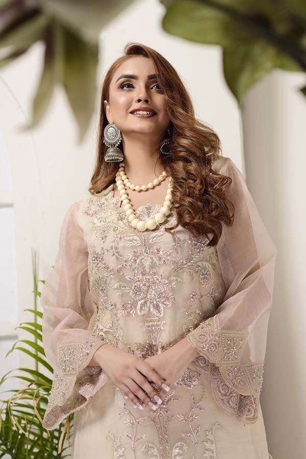 Cashmere - Hand Embellished Embroidered Organza 2 Piece