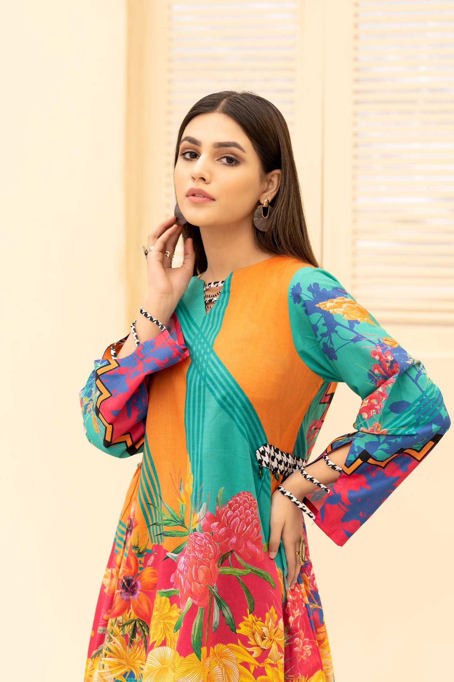 Calla - Digital Printed Stitched Lawn Kurti