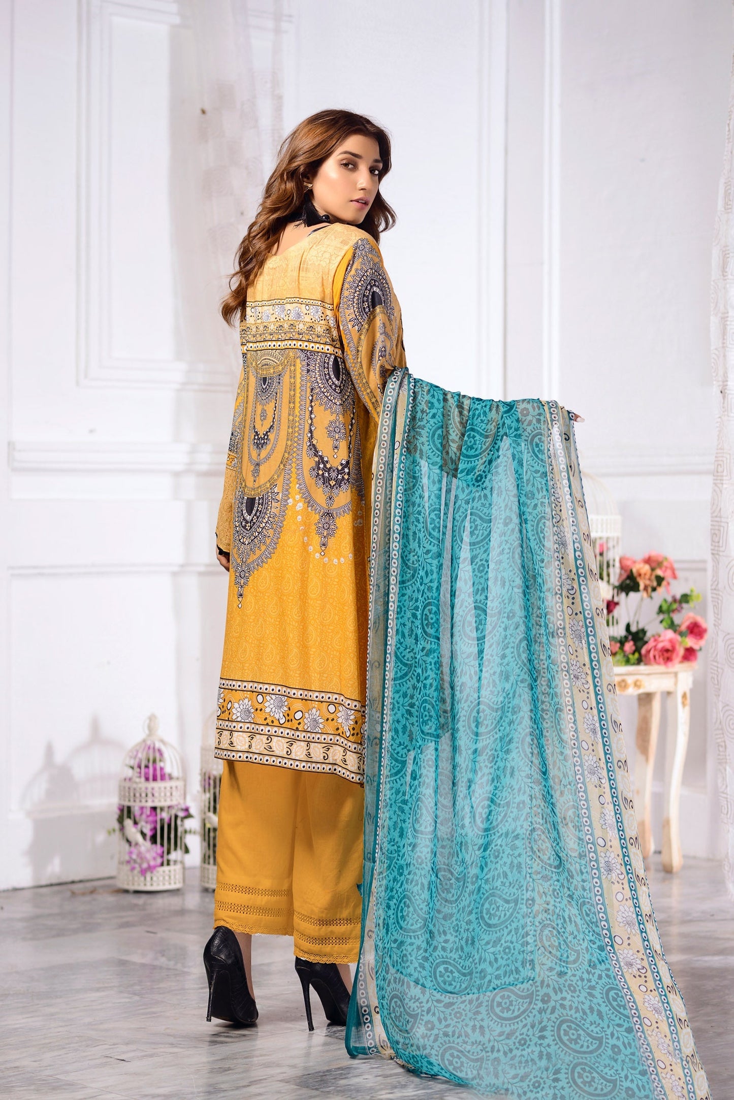 Marigold - DIGITAL PRINTED & EMBROIDERED LAWN 3PC