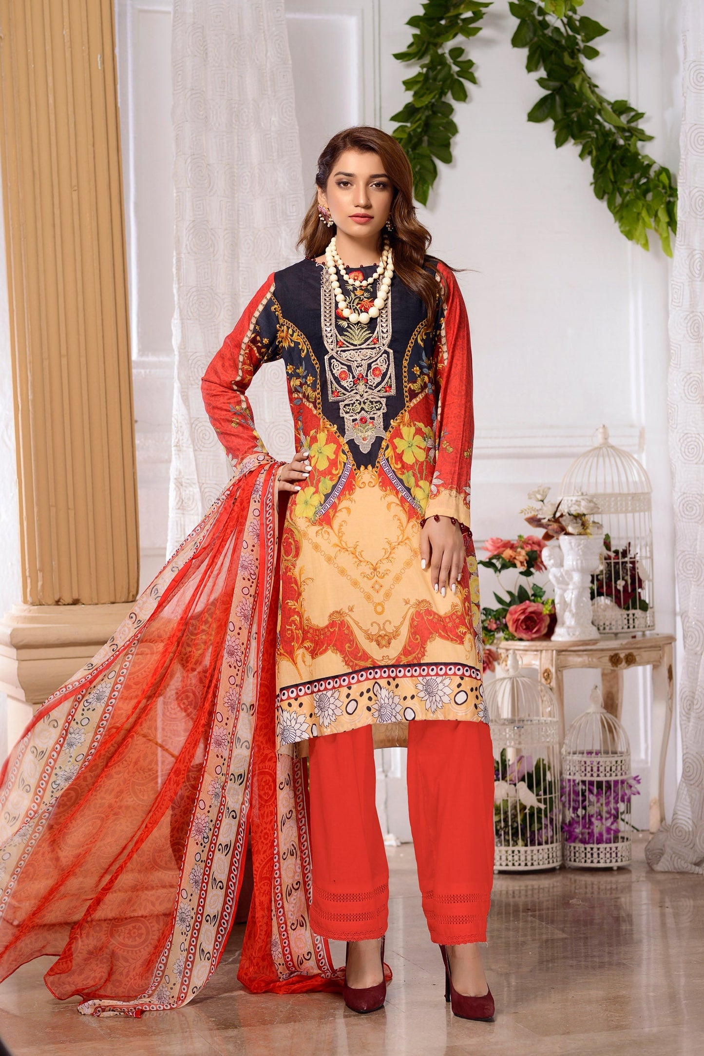Zinnia - DIGITAL PRINTED & EMBROIDERED LAWN 3PC