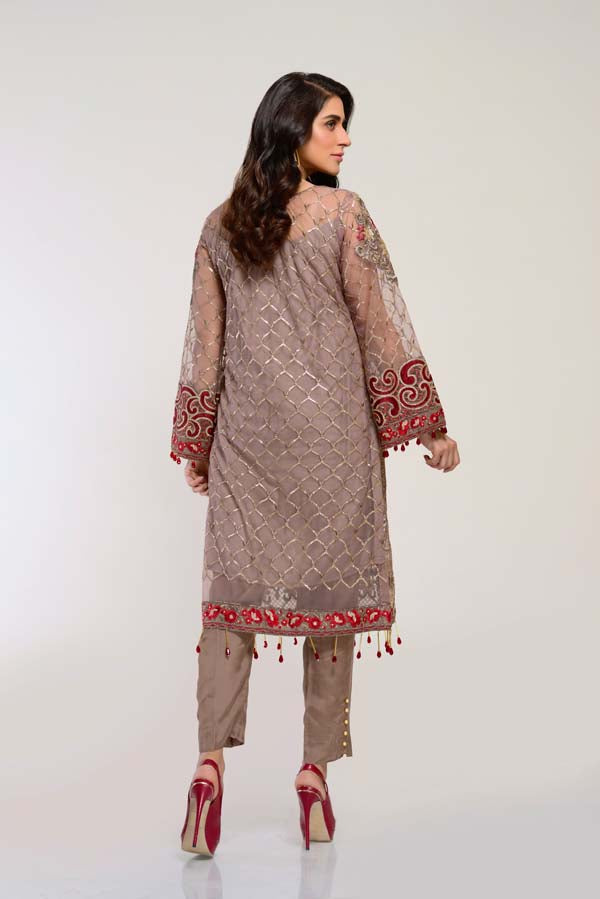 BEAVER – EMBROIDERED NET 2 PIECE (UNSTITCH)
