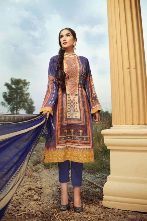 DARK NAVY - DIGITAL EMBROIDERED LAWN