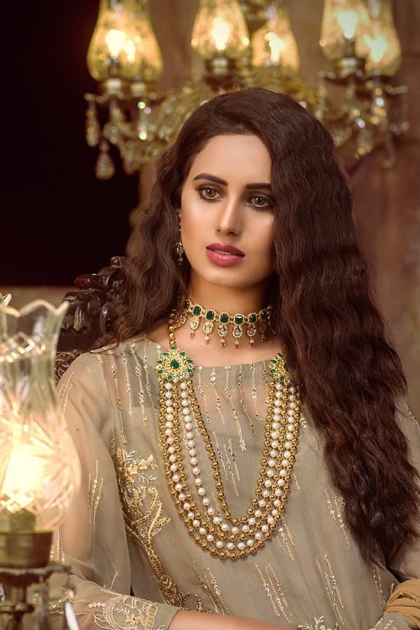 DOMINO - EMBROIDERED CHIFFON UNSTITCHED 3 PIECE