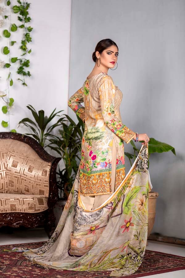 Ember - Digital Printed & Embroidered Karandi 3PC