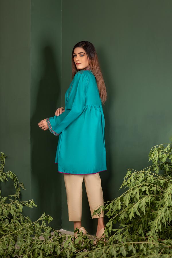 Clematis - Embroidered Lawn Stitch Shirt