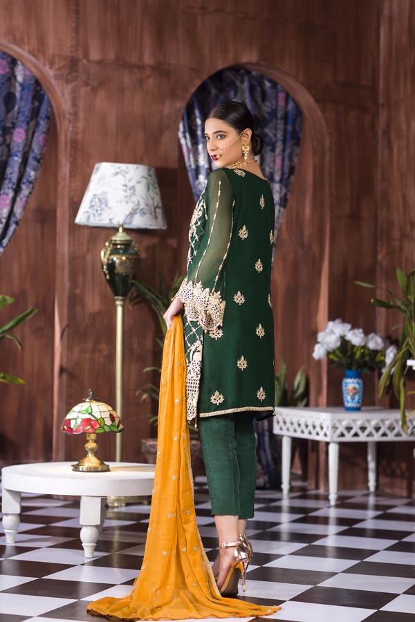 Spring Lime - Luxury Embroidered Chiffon