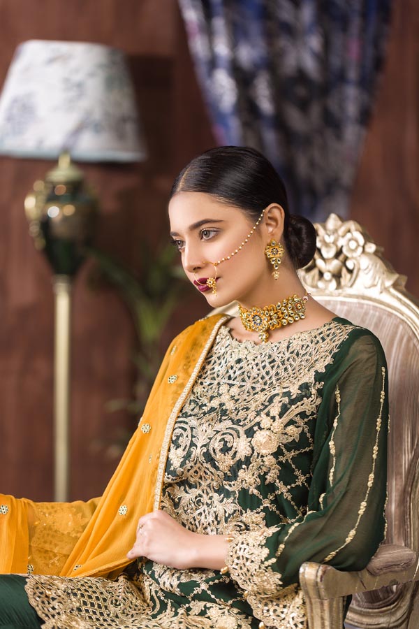 Spring Lime - Luxury Embroidered Chiffon