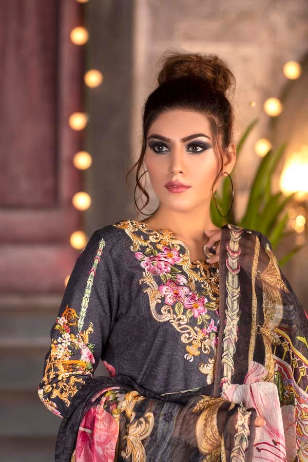 Feldgrau - DIGITAL PRINTED & EMBROIDERED KARANDI 3PC