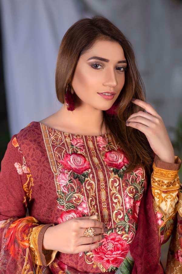 Horizon Digital Printed & Embroidered Karandi 3PC