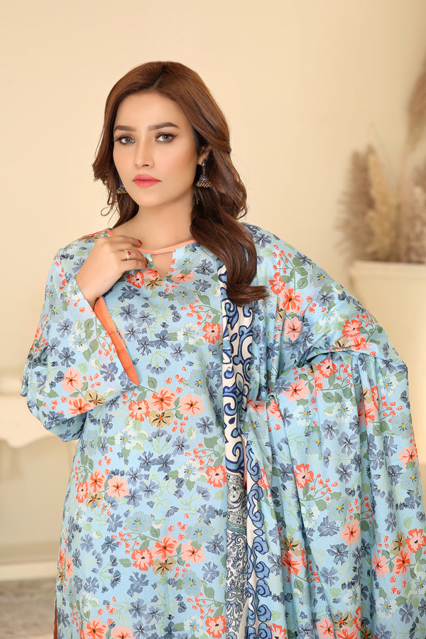 D 24 - Digital Printed Linen 3PC