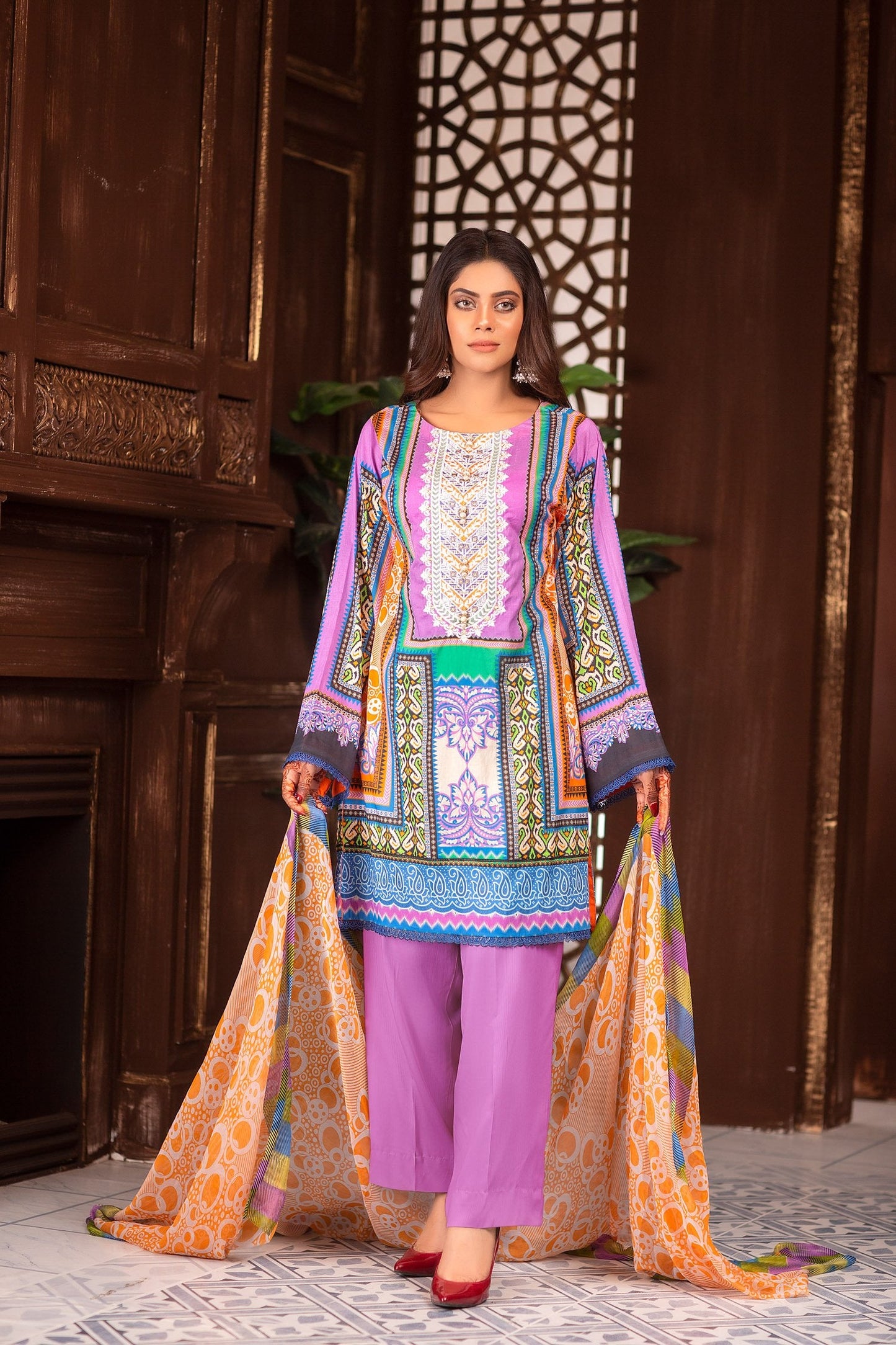 Purlin - Digital Printed & Embroidered Lawn Unstitch