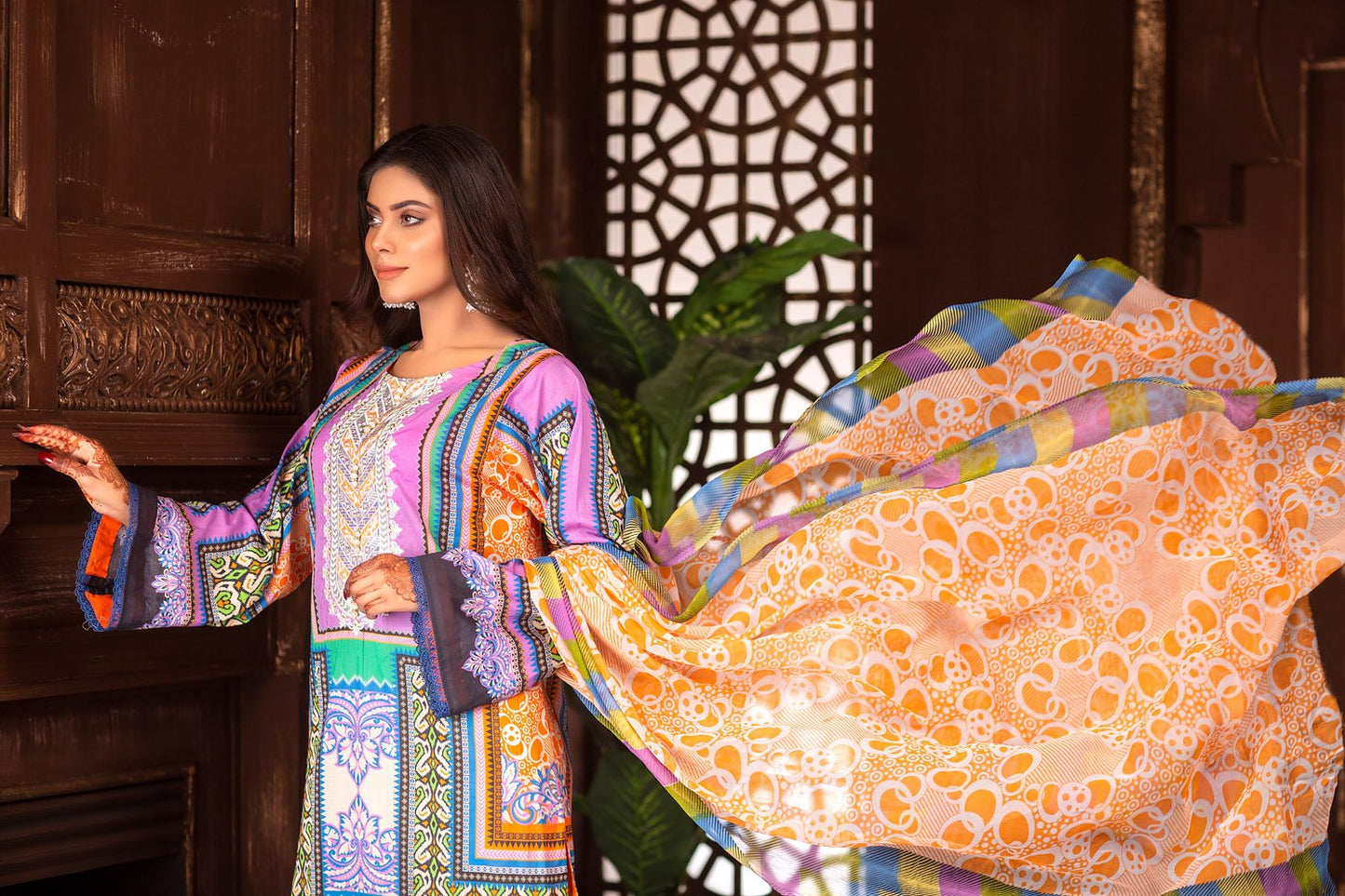Purlin - Digital Printed & Embroidered Lawn Unstitch