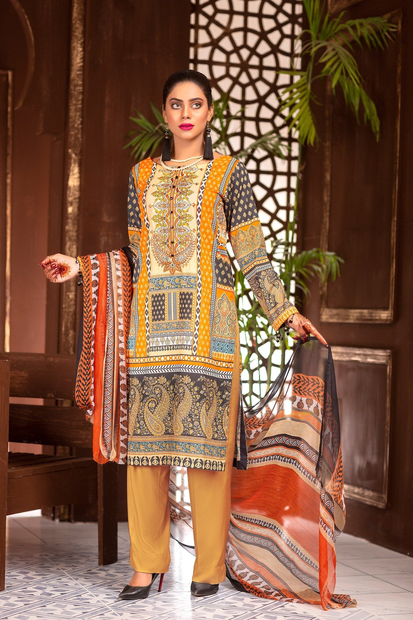 Sangria - Digital Printed & Embroidered Lawn Unstitch