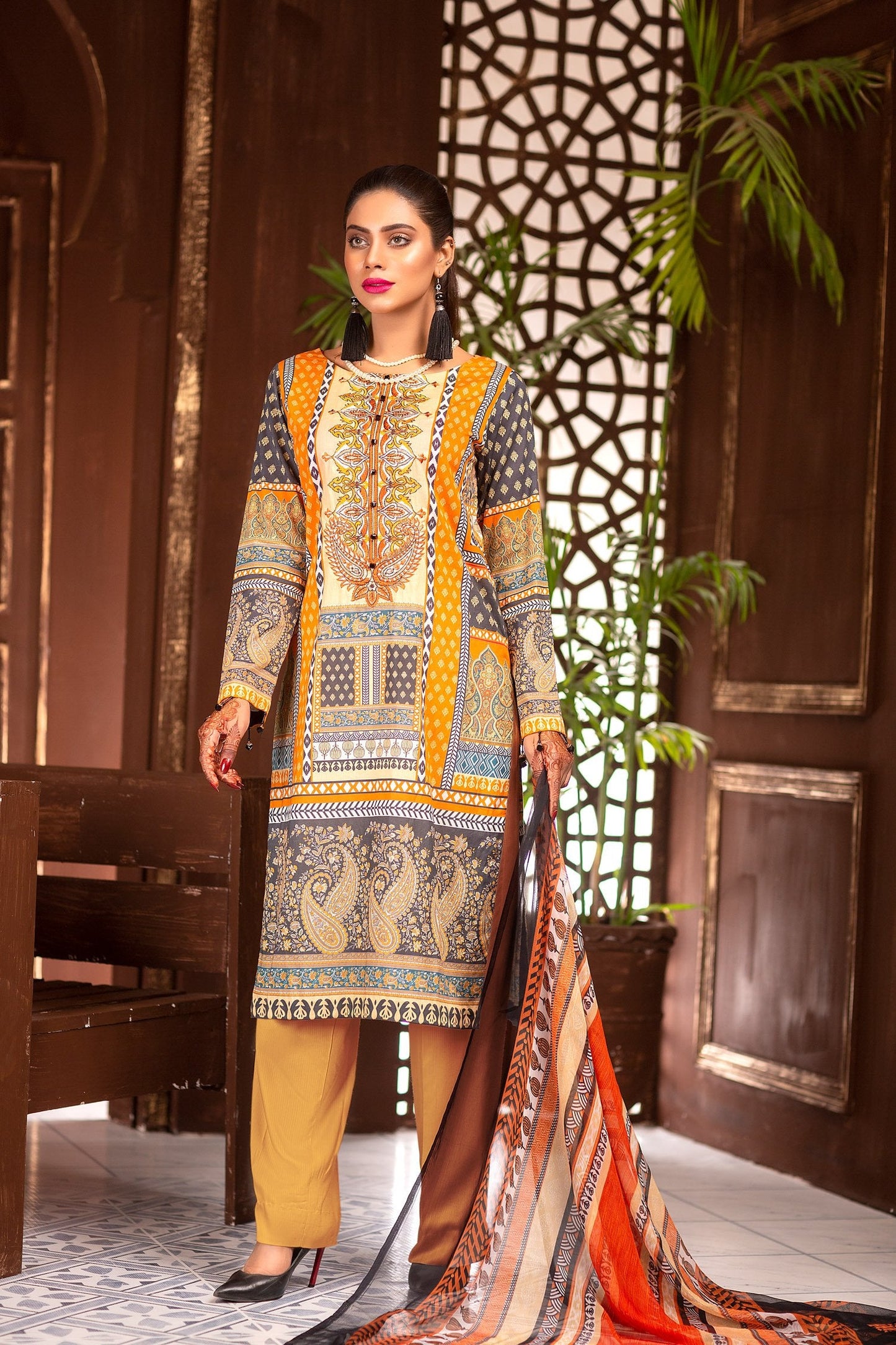 Sangria - Digital Printed & Embroidered Lawn Unstitch