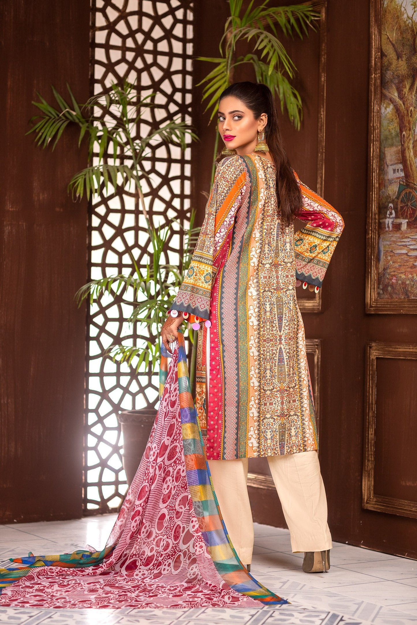 Silk Swin - Digital Printed & Embroidered Lawn Unstitch