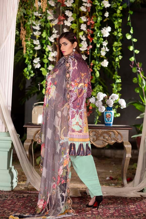 Terra - Digital Printed & Embroidered Linen 3PC