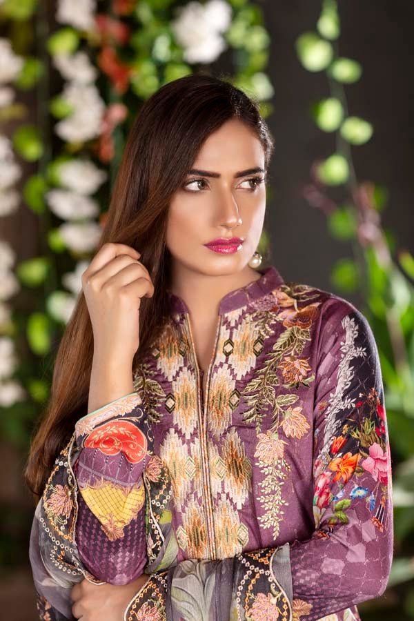 Terra - Digital Printed & Embroidered Linen 3PC