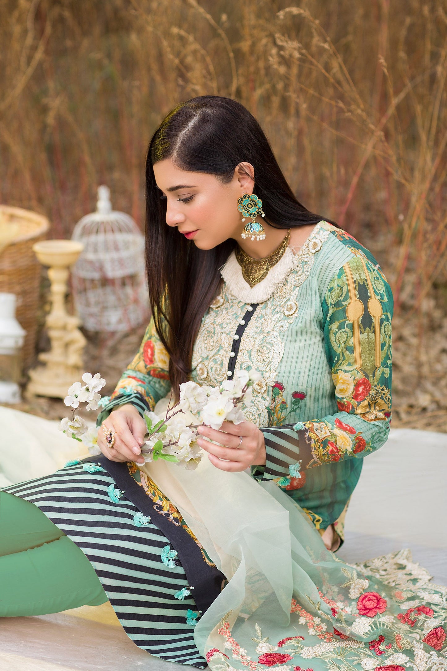 Eistre - Digital Embroidered Swiss Voil 3PC