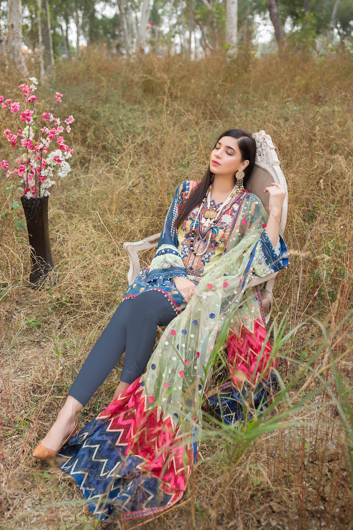 Firmly - Digital Embroidered Swiss Voil 3PC