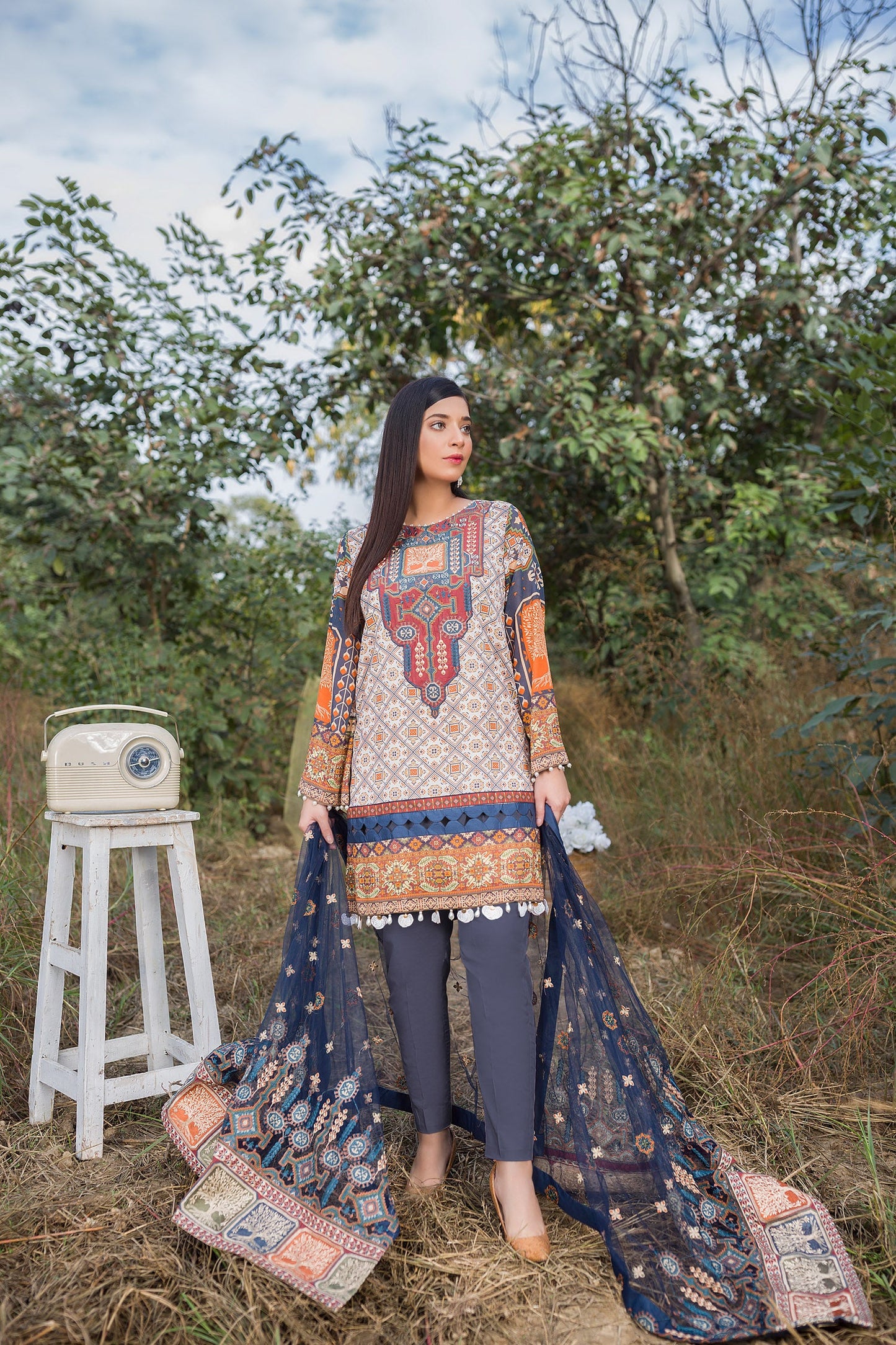 Sentiant - Digital Embroidered Swiss Voil 3PC