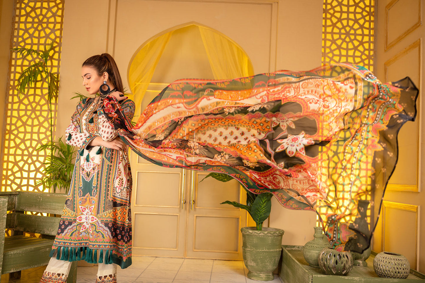 Coherent - Digital Printed and Embroidered Suvic Lawn 3PC