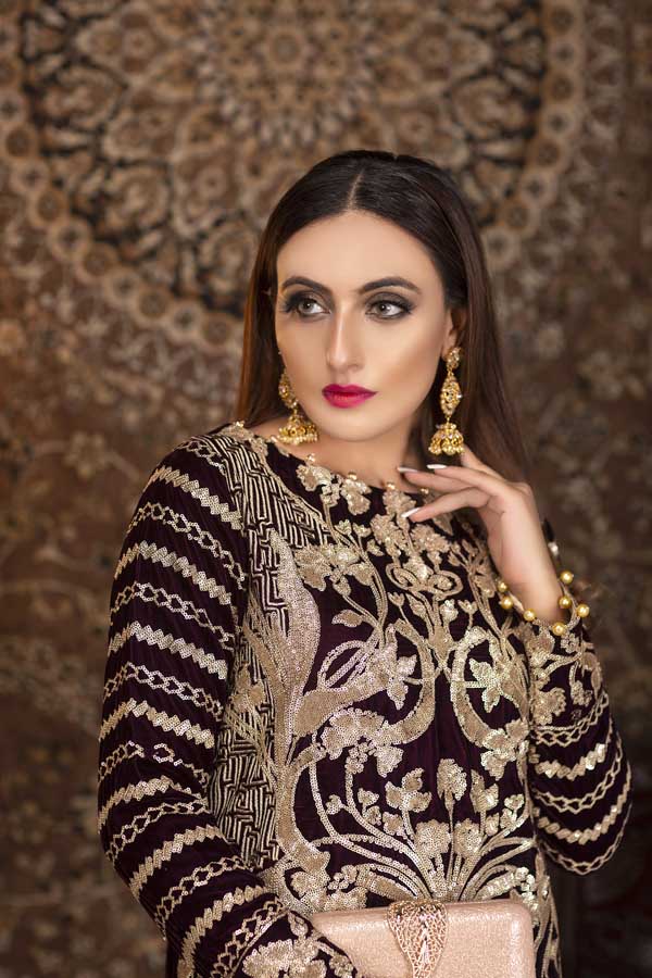 Caput Mortuum - Embroidered Velvet (2 Piece)