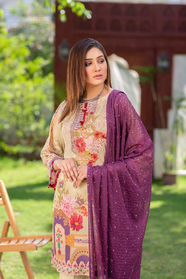 PRIMROSE – DIGITAL PRINTED LAWN 3 piece (UNSTITCH)