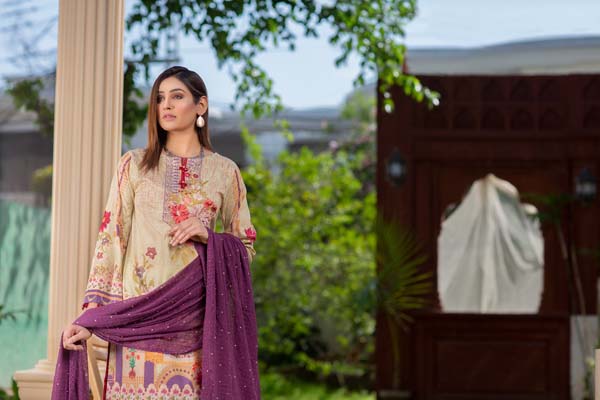 PRIMROSE – DIGITAL PRINTED LAWN 3 piece (UNSTITCH)