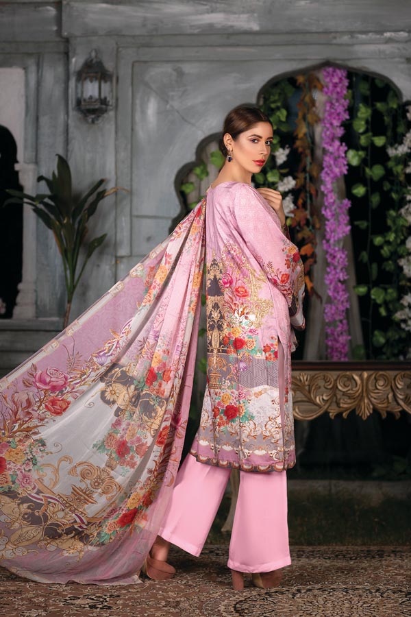 Diamond - Digital Embroidered Chickenkari Viscose (Unstitched)