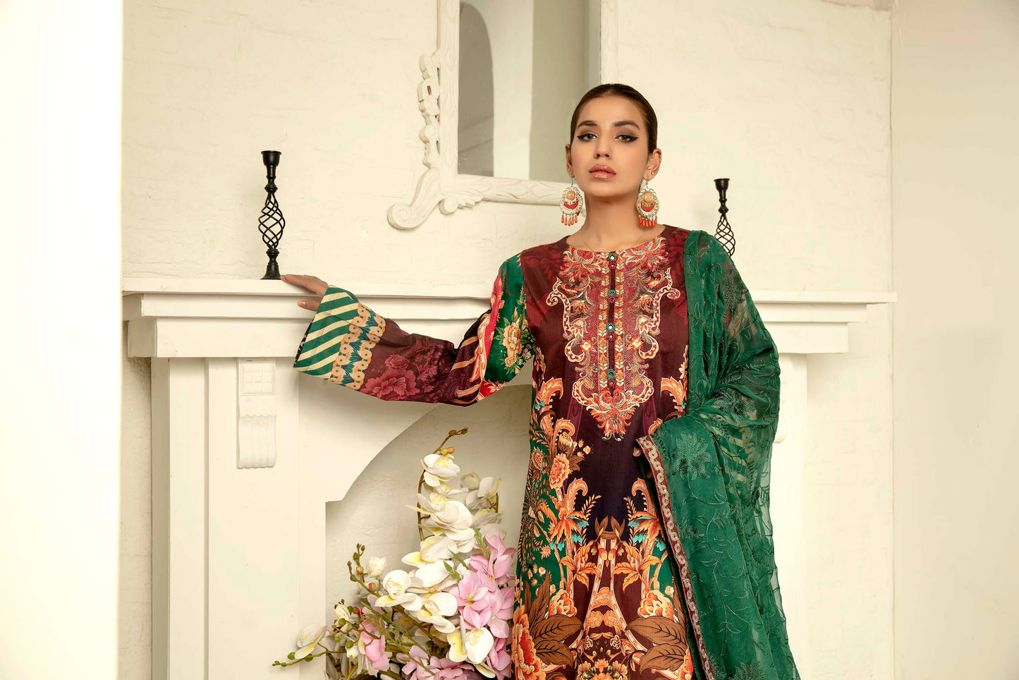 Glamor Glory - Digital Printed & Embroidered Lawn