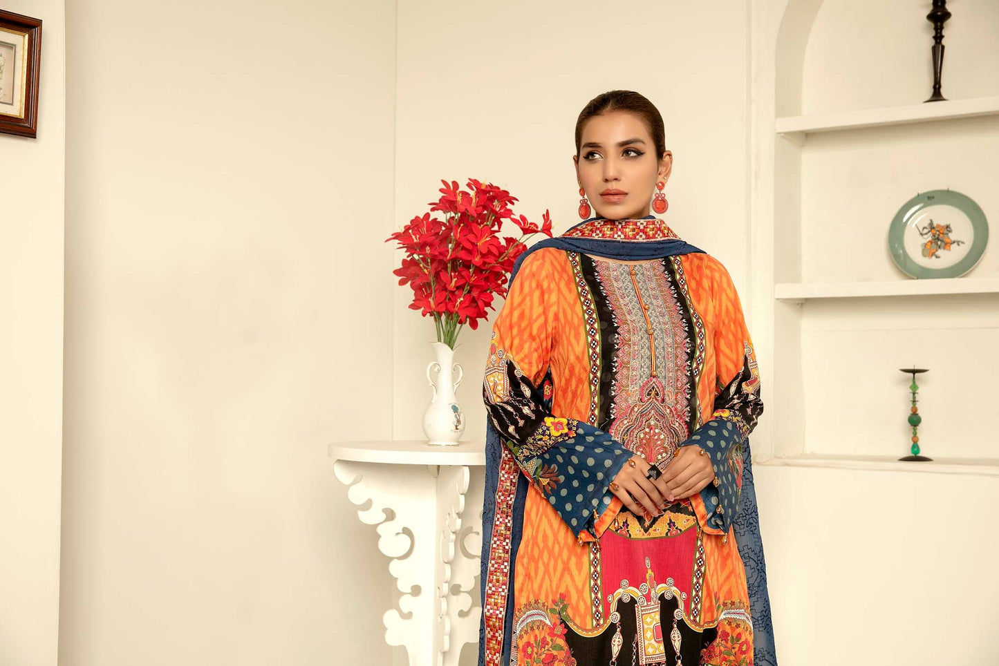 Barium - Digital Printed & Embroidered Lawn