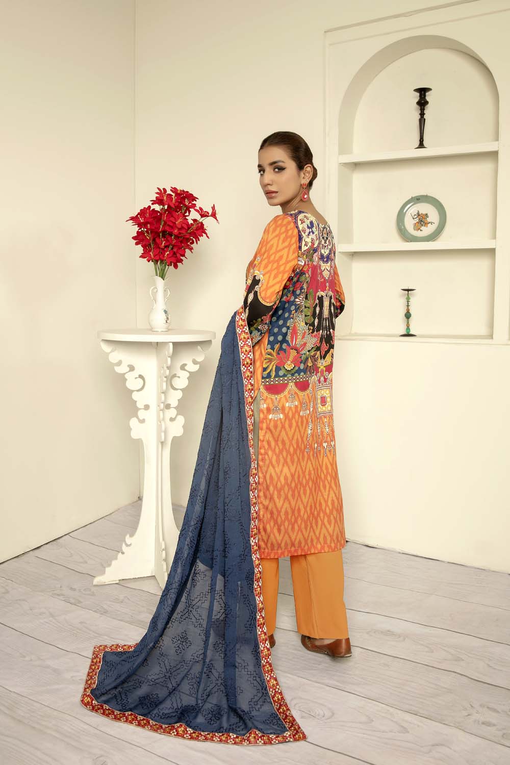 Barium - Digital Printed & Embroidered Lawn