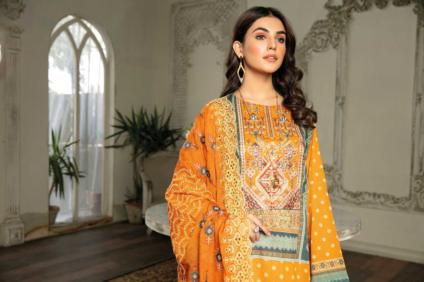 SunFlower - Digital Printed & Embroidered Lawn 3PC