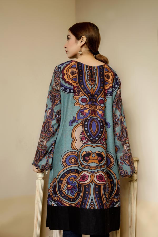 Deep Sea - Stitched Lawn Kurti
