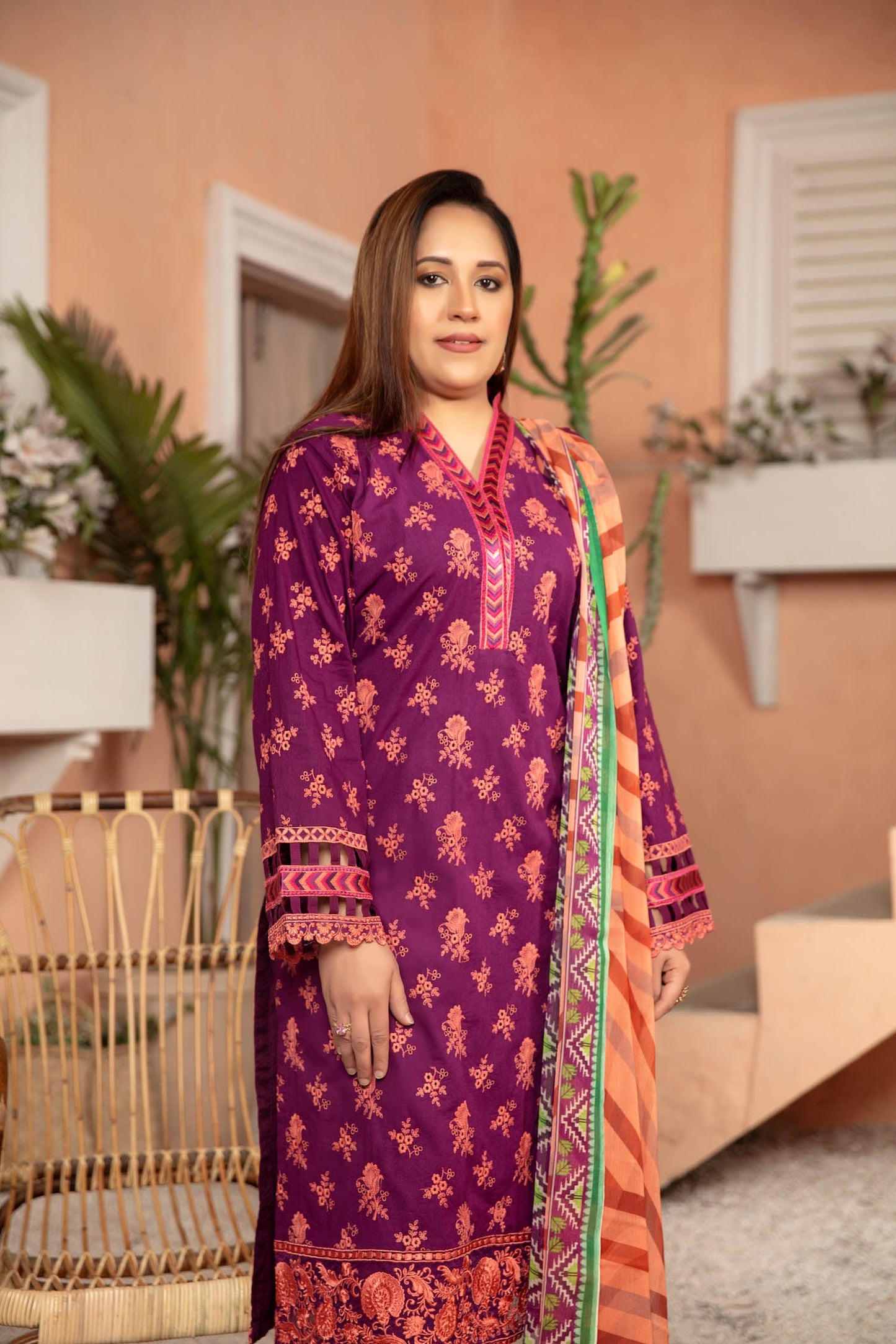 Pompadour - Embroidered Lawn Stitched 3PC