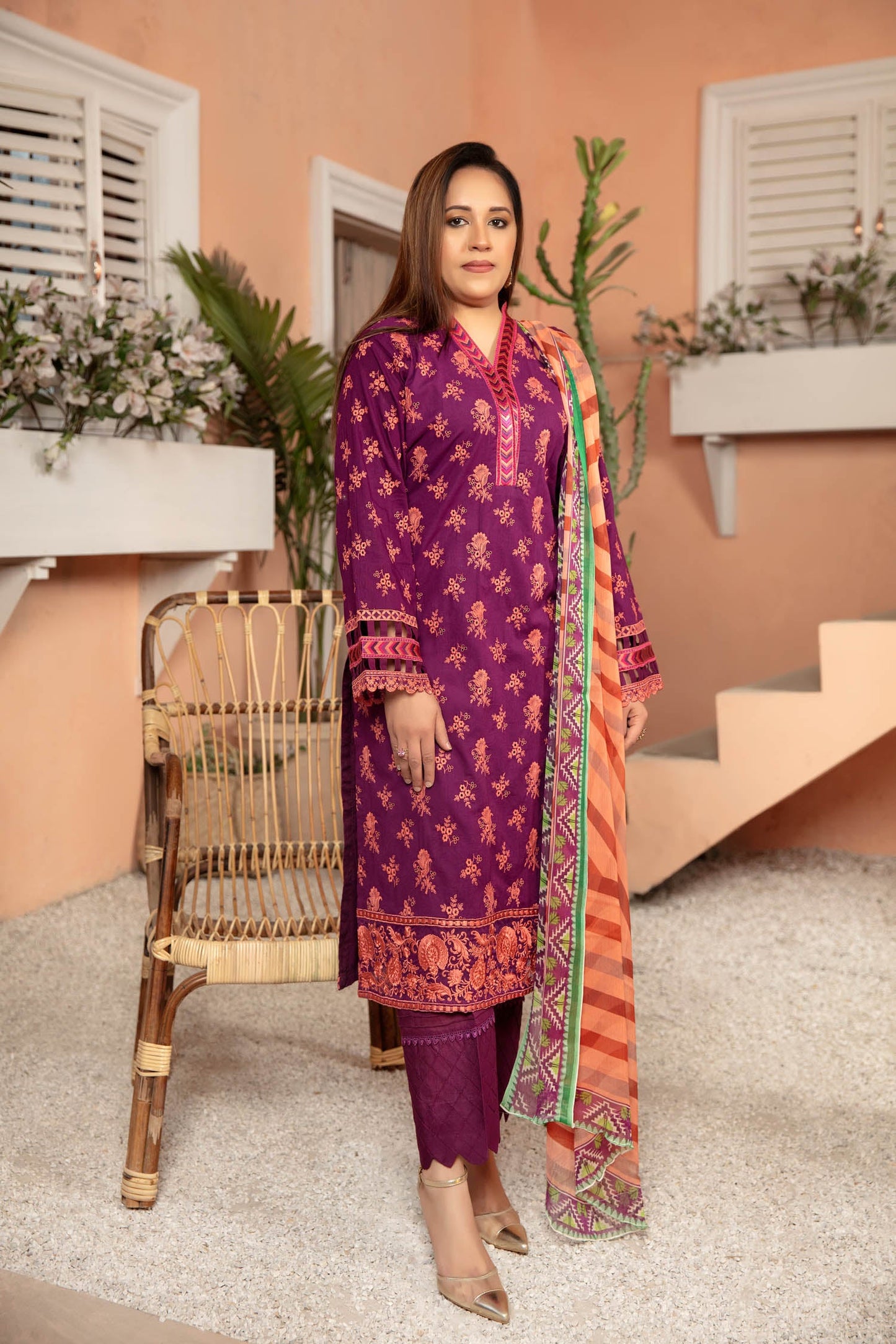 Pompadour - Embroidered Lawn Stitched 3PC