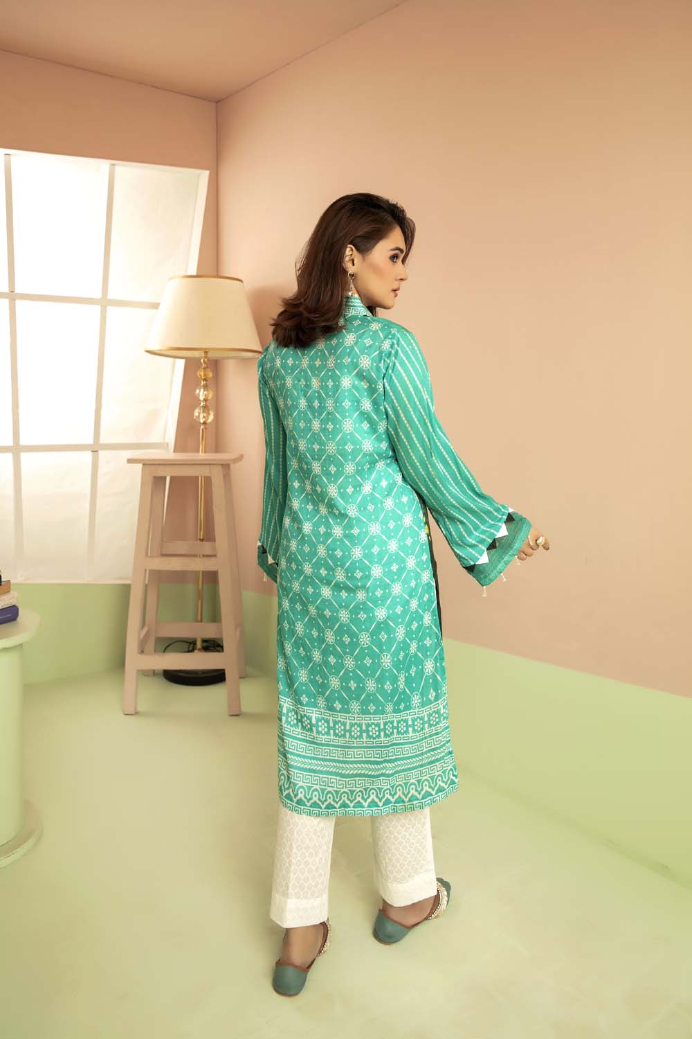 Aqua Deep - Printed Stitch Kurti