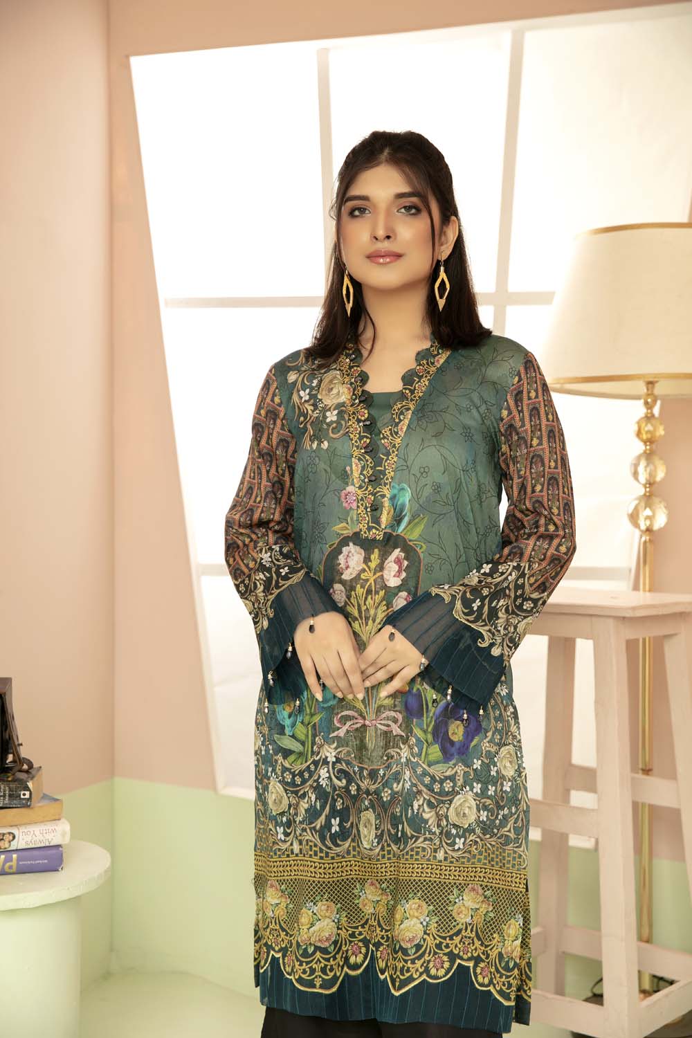 Dark Selder - Printed Stitch Kurti