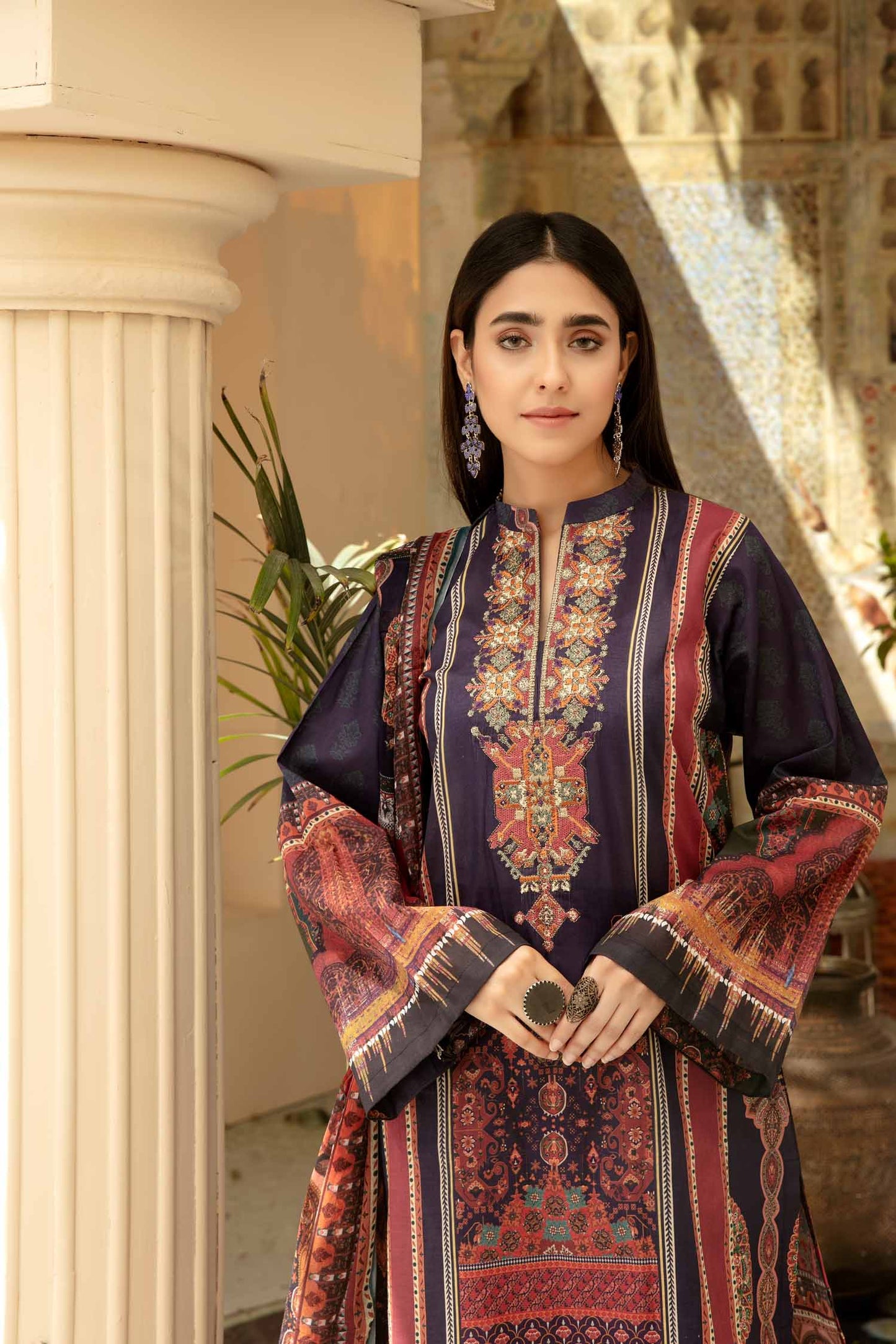 Dark Win - Digital Printed & Embroidered Lawn 3 piece