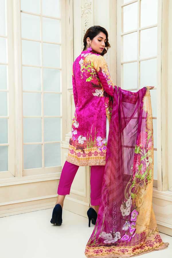 Craneberry - Digital Embroidered Karandi 3 Piece