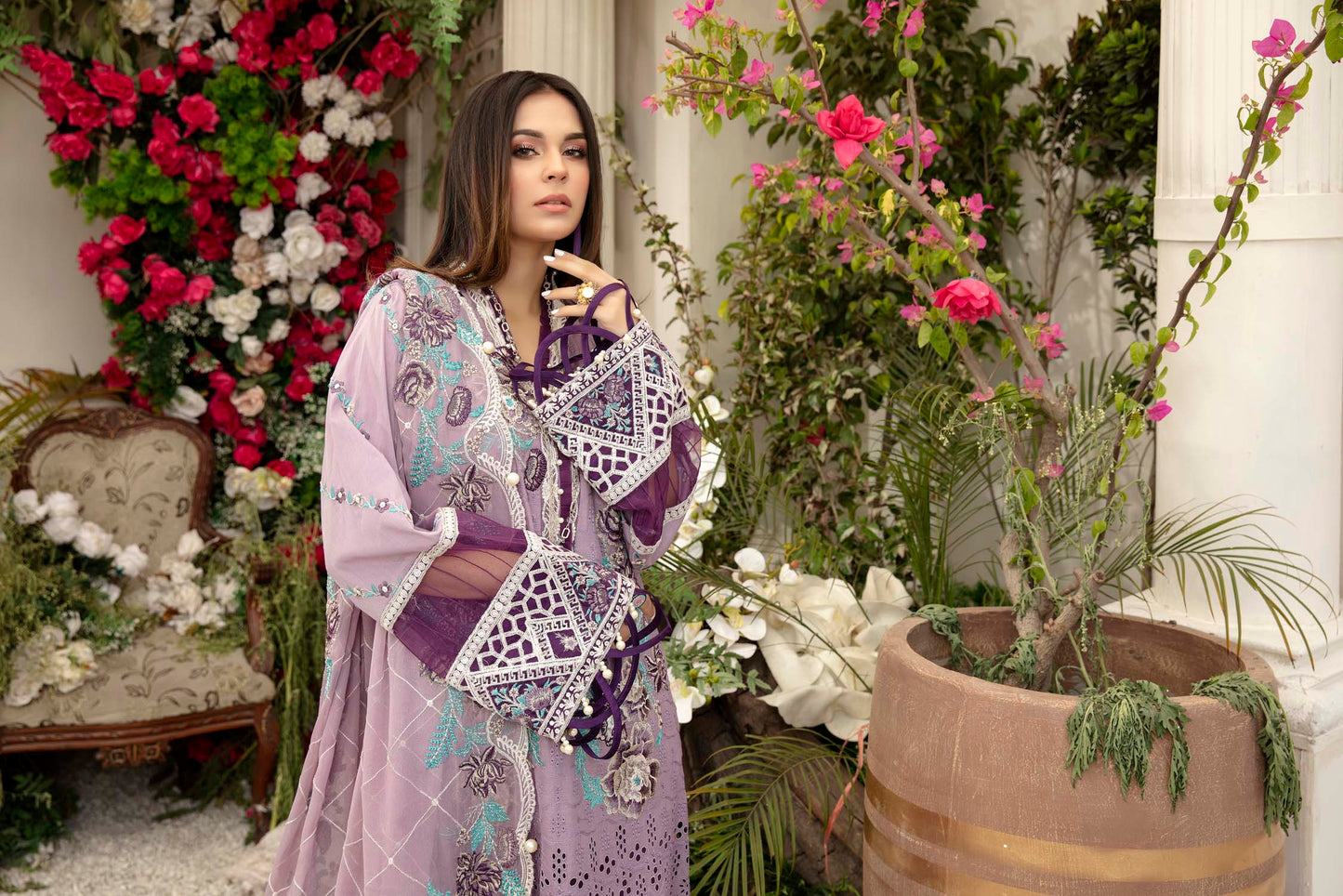 Spring Bliss - Schiffli Embroidered Lawn (3PC)