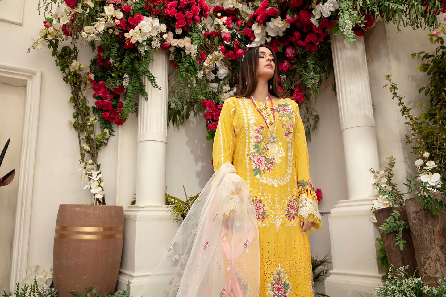 Xanthic - Schiffli Embroidered Lawn (3PC)