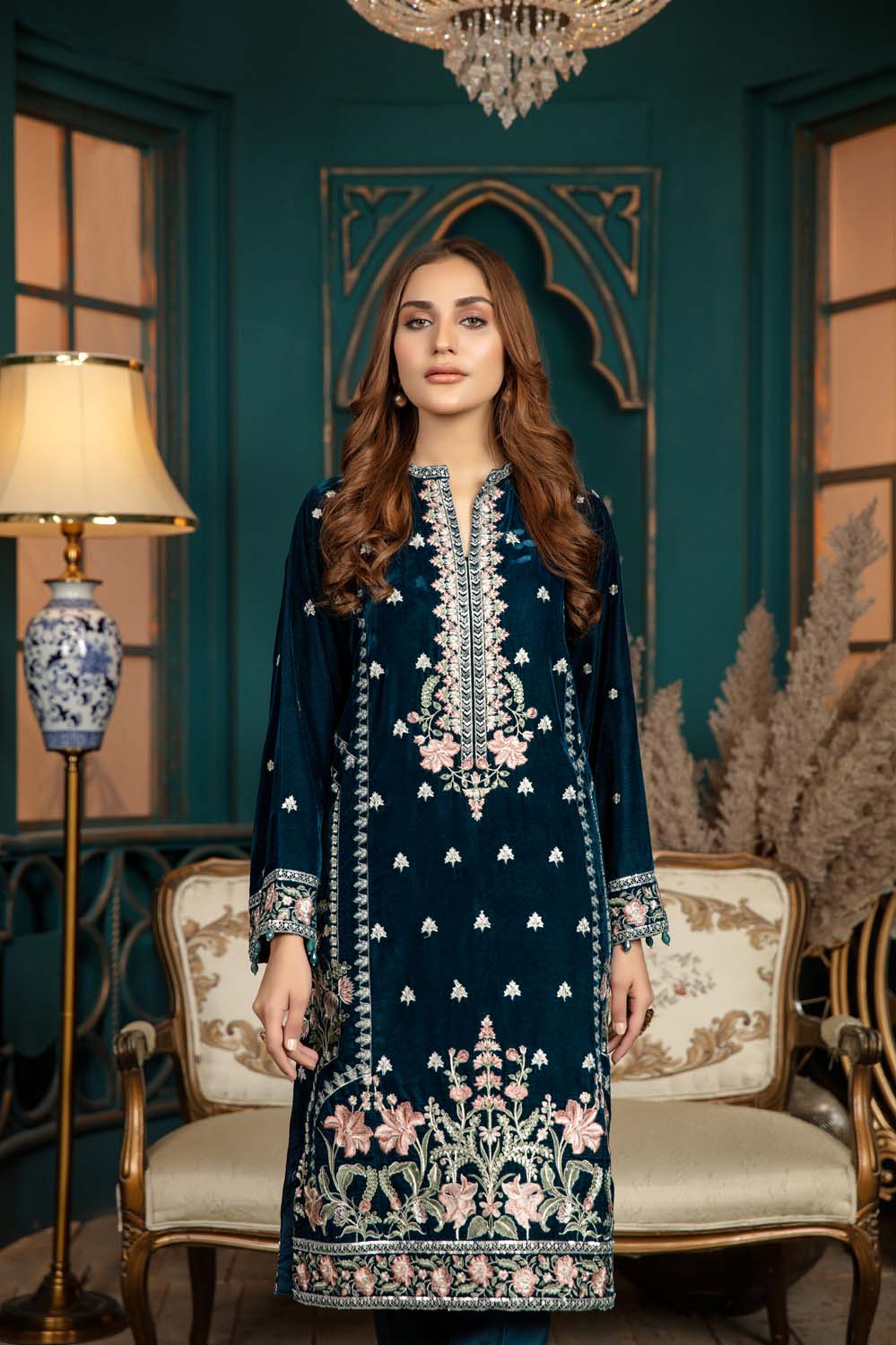 Fiz Night - Stitched Embroidered Velvet 2PC