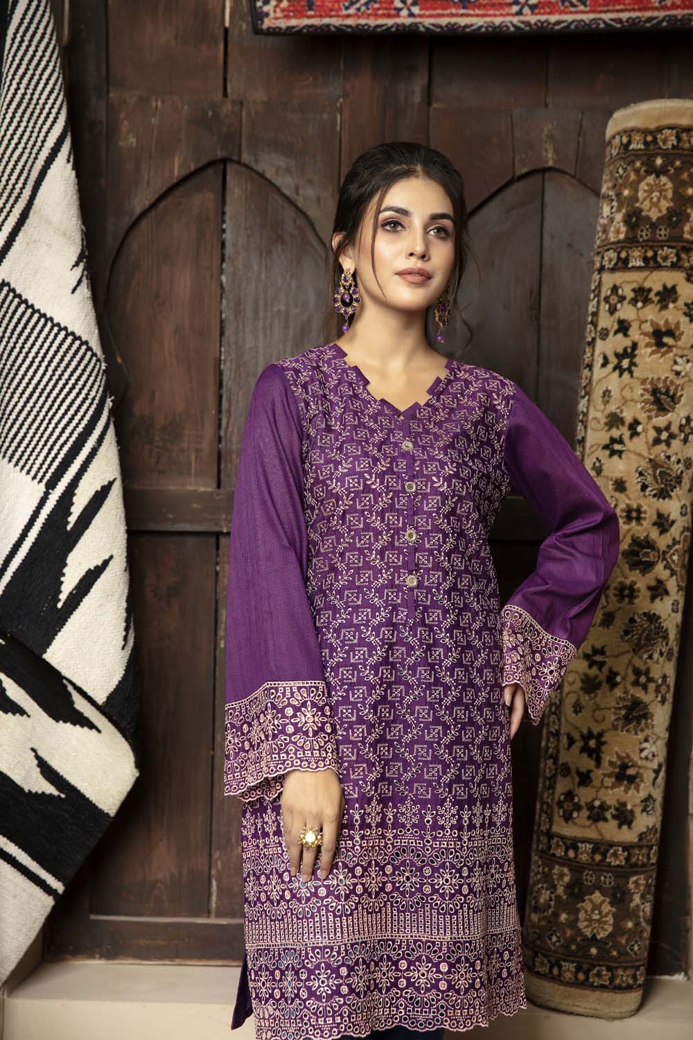 Rouge - Embroidered Chikankari Stitched Kurti