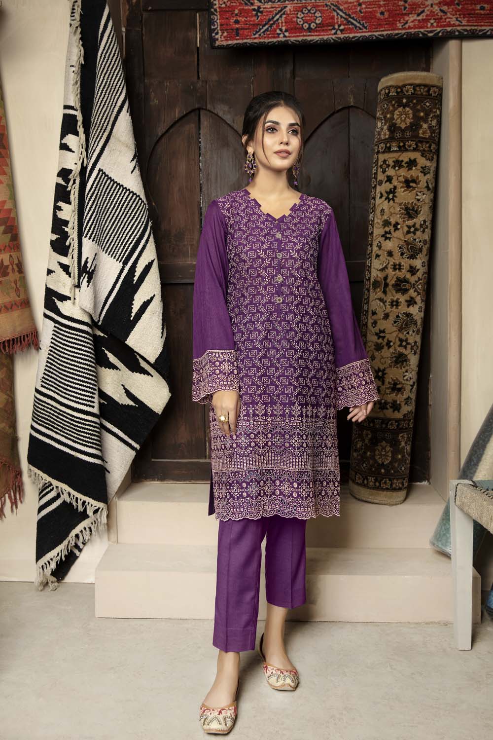 Rouge - Embroidered Chikankari Stitched Kurti