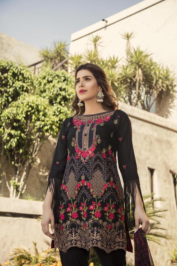 Black - Embroidered Lawn Collection UN-Stitched (3 Piece)