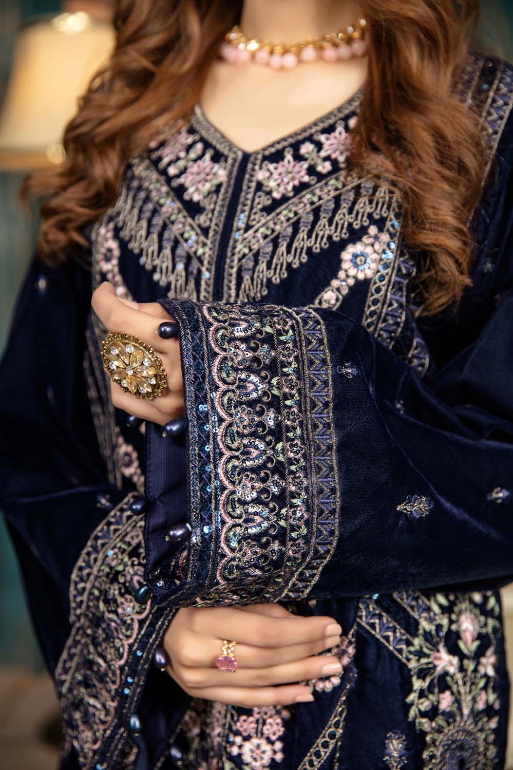 Sarlin - Stitched Embroidered Velvet 2PC