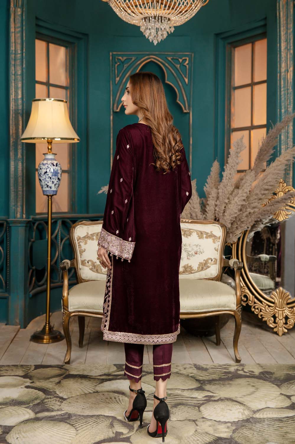 Anemone - Stitched Embroidered Velvet 2PC
