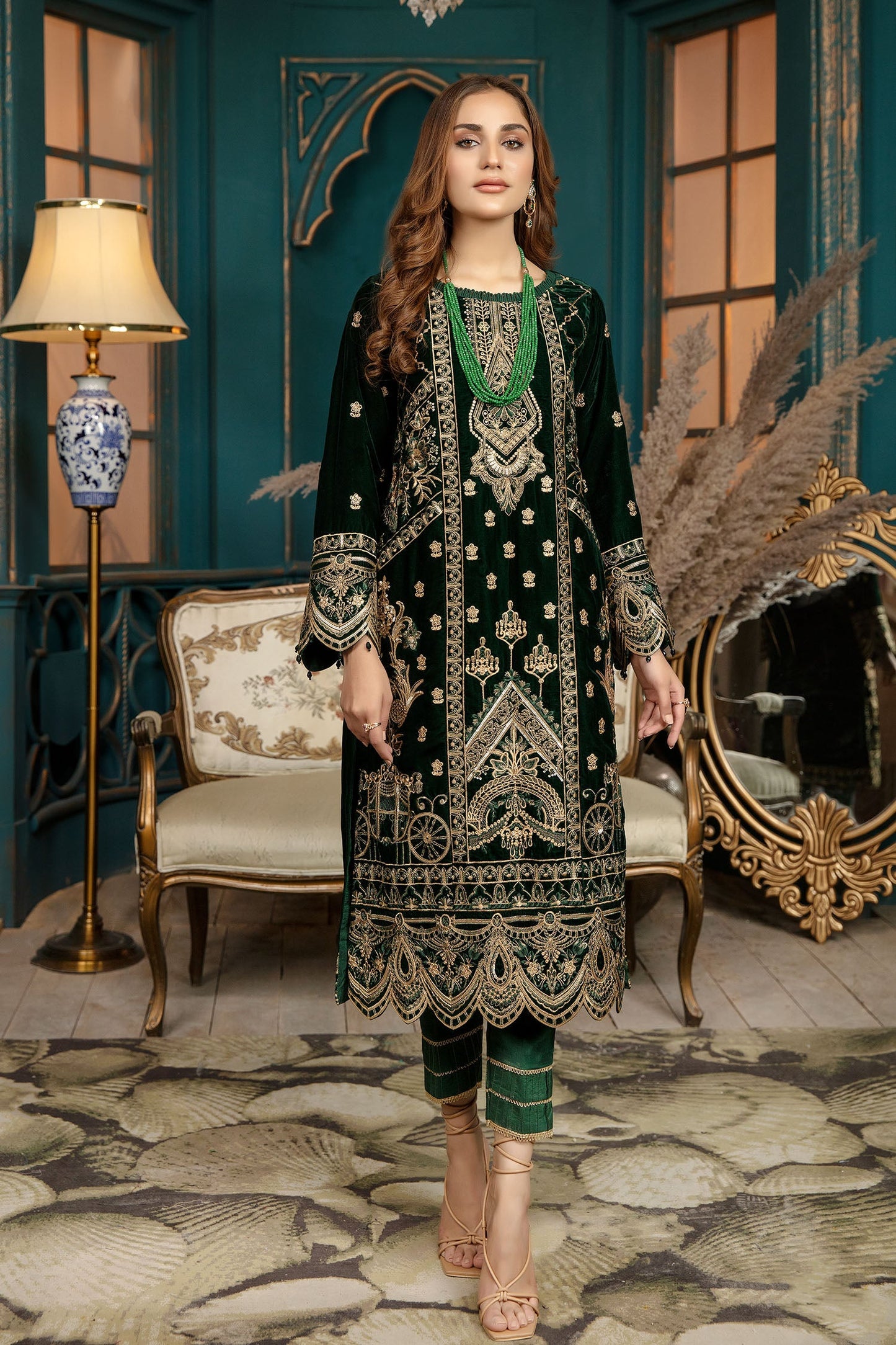 Swerly - Stitched Embroidered Velvet 2PC
