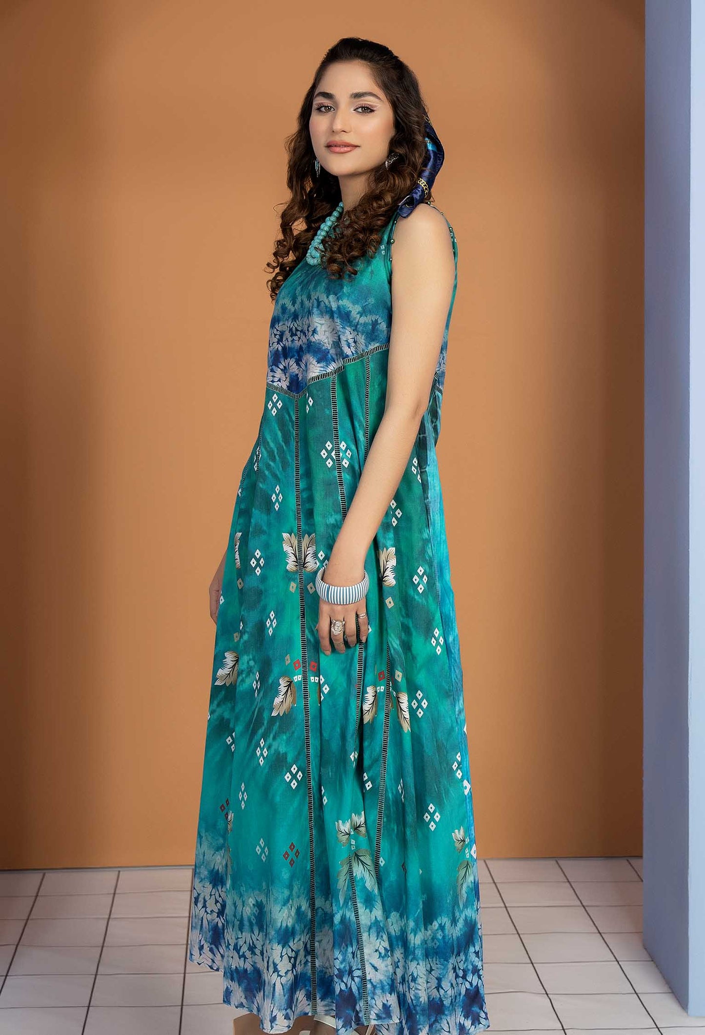 Ocean Blue B - Unstitch Lawn Kurti